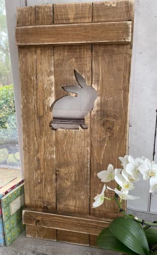 windschief-living Zauberhafter Landhaus Fensterladen Hase, Kanninchen, Shabby chic Handgefertigt von windschief-living