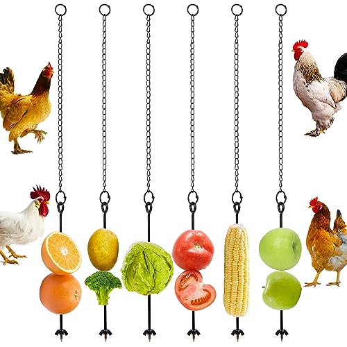 winemana 6 Stück Hühner-Gemüse-Hänge-Futterspender für Stall, Hühner-Leckerli-Halter, Gemüse, Obstspieße für Hühner, Hühnerstall-Zubehör, Outdoor, Futterspielzeug für große Vögel von winemana