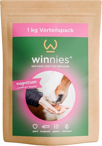 winnies Magnesium Pferde hochdosiert als leckerere Kekse - Für Muskelstoffwechsel & Gelassenheit - ADMR konform - Magnesium-Complex Pferd - Elektrolyte - 1kg von winnies