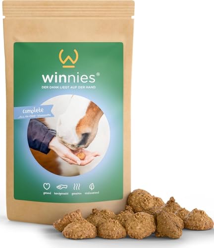 winnies Complete Nahrungsergänzung Pferde-Kekse - All-in-One-Futter: Mineralien, Spurenelemente, Vitamin-Komplex hochdosiert – Rundumversorgung Selen Zink Pferde Ergänzungsfutter – 1 kg von winnies