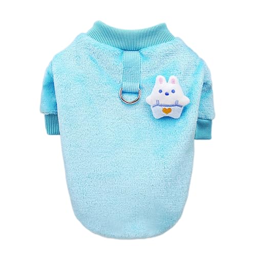 Cartoon Pattern Pet Clothes Pet Clothes Comfortable Cartoon Pattern Decor Winter Dog Pullover with Traction Ring for Cold Weather Cozy Pet Clothes Blue M von wirlsweal