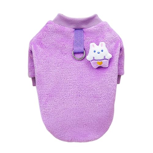 Cartoon Pattern Pet Clothes Pet Clothes Comfortable Cartoon Pattern Decor Winter Dog Pullover with Traction Ring for Cold Weather Cozy Pet Clothes Purple M von wirlsweal