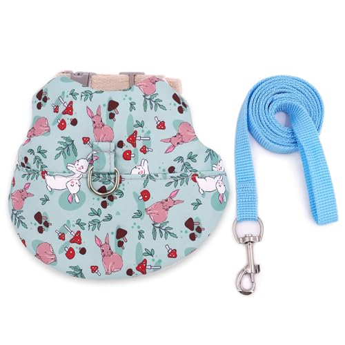 Pet Traction Rope 1 Set Harness Leash Cute Guinea Pig with Adjustable Buckle Bunny Vest for Outdoor Walking No Mint Green L von wirlsweal