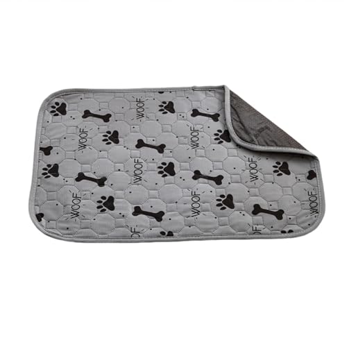 Waschbares Haustier-Pise-Pad Sure Here's A Product Title for Listing Dog Windel Training Highly Absorbent Extra Soft Quick Dry Cartoon Print Cat Urin Mat Dark Gray L von wirlsweal