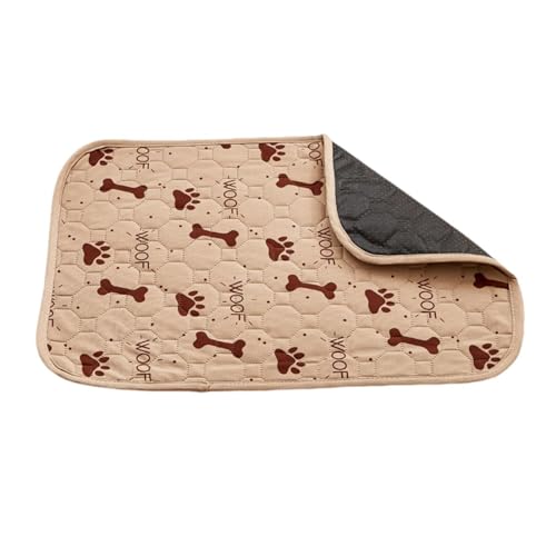 Waschbares Haustier-Pise-Pad Sure Here's A Product Title for Listing Dog Windel Training Highly Absorbent Extra Soft Quick Dry Cartoon Print Cat Urin Mat Khaki 2XL von wirlsweal