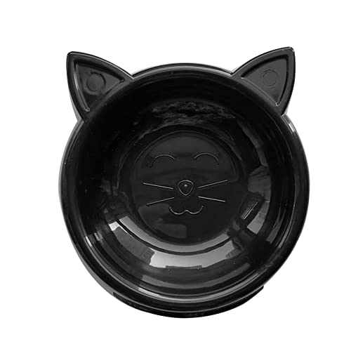 Cat Bowl Puppy Food Dispenser Water Bowl Cat Face Shape Cage Accessories Black von wirlsweal