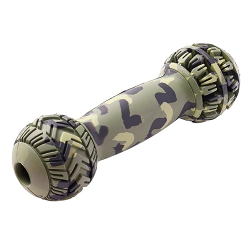 wirlsweal Energy Release Pet Toy Pet Beißspielzeug Durable Barbell Shape Dog Chew Toy for Interactive Teeth Cleaning Treat Dispensing Pet Supply Pet Teething Toy Camouflage M von wirlsweal