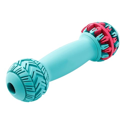 wirlsweal Energy Release Pet Toy Pet Beißspielzeug Durable Barbell Shape Dog Chew Toy for Interactive Teeth Cleaning Treat Dispensing Pet Supply Pet Teething Toy Red & Blue M von wirlsweal