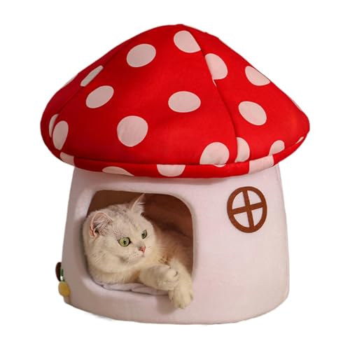 Haustierbett, Warm Höhlennest, Katzenschlafbett, Haustierbett In Pilzform, Welpenhaus, Gemütliches Katzenschlafzelt, Höhlenbetten Für Kleine Haustiere und Katzen Haustierbett, Warm Höhlennest, Katzenschlafbett, Haustierbett In Pilzform, Welpenhaus, Gemütliches Katzenschlafzelt, Höhlenbetten Für Kleine Haustiere und Katzen von wiroouia