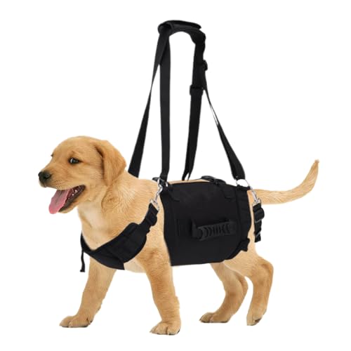 wiroouia Hundegeschirr mit Griff, Geschirr | Zughundegeschirr mit Kontrollgriff | No Choke Haustiergeschirr, Hilfsgürtel, Hundegeschirr mit Hundeleinen, unterstützt Haustiere mit Verletzungen von wiroouia