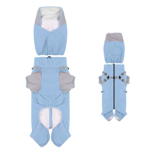 wiroouia Hunderegenmantel | Mit Kapuze & Leichter Poncho-Design | wasserdichte Regenschutzbekleidung Mit Verstellbarem Sitz Für Hunde Größe M Bis XL Und Welpen Für Spaziergänge Bei Regenwetter Und von wiroouia