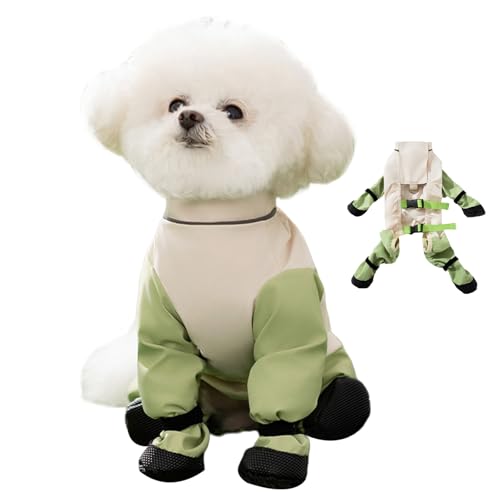 wiroouia Hundeschuhe Mit Verstellbaren Trägern | Welpen Regenschuhe Für Regenwetter - Rutschfeste Verstellbare Schutzumschläge Mit Reflektierenden Streifen Für Parkettböden & Schnee Regenmantel Umhang von wiroouia