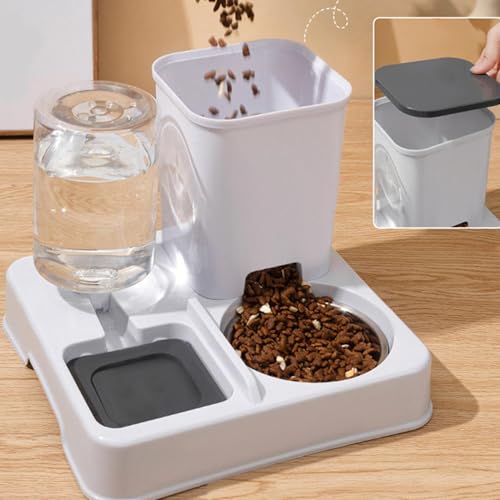 wiroouia Katzenfutterautomat - Katzenfutterautomat Und Trinkbrunnen Für Innenbereich - Futter- Und Wasserspender Zubehör Für Kleine Bis Mittlere Kätzchen Welpen von wiroouia
