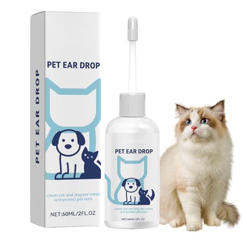 wiroouia Ohrreiniger Für Hunde | 60ml Ohrentropfen für Katzen gegen Juckreiz | Natürliche Geruchskontrolle Waschmittel Für Alle Rassen Hunde Kleine Mittelgroße Große Reisegröße Pflege von wiroouia