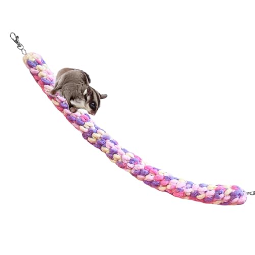 wiroouia Papageien-Seilspielzeug – Rosa Violett, Kletterseil, Anreicherungsspielzeug, Käfigzubehör, Baumwollseil, Kletterbrücke, Hamster-Spielplatz für Kleintiere wiroouia Papageien-Seilspielzeug – Rosa Violett, Kletterseil, Anreicherungsspielzeug, Käfigzubehör, Baumwollseil, Kletterbrücke, Hamster-Spielplatz für Kleintiere von wiroouia