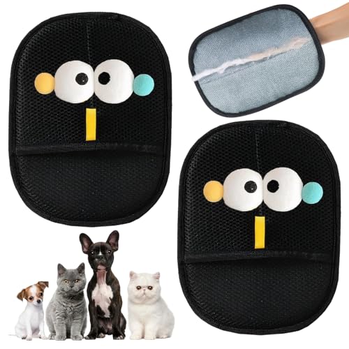 wlertcop 2 Stück Tierhaarentferner Handschuh, Statische Tierhaarentfernungshandschuhe für Katzen und Hunde, Wiederverwendbar, pet Hair Remover Glove für Autositz, Möbel, Teppich, Couch von wlertcop