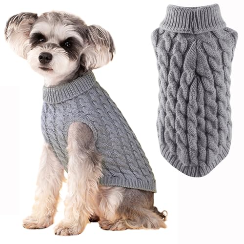 Wocharm Pet Supplies Strickpullover für den Winter, warm, Größe XXL, Grau von wocharm