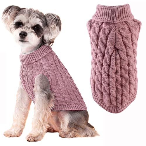 Wocharm Pet Supplies Strickpullover für den Winter, warm, für Welpen, Hundekleidung (Hautrosa, Größe XXL) von wocharm