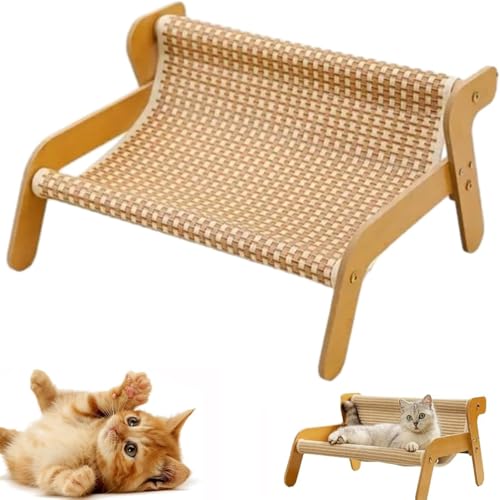 The Claw Lounge Kratzbaum und Liege 2-in-1 für Katzen, Sisalstuhl für Katzen, atmungsaktiver Stoff, geeignet für den Sommer, kratzfeste, kratzfeste Kratzfläche, Krallenschnitt und Komfort (cooler von wodjcks