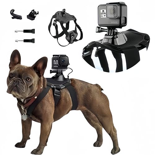 Hundegeschirr für GoPro, Hundegeschirr mit Schnallenhalterungen, weich, verstellbar für kleine, mittelgroße und große Hunde, für GoPro 12, 11, 10, 9, 8, 7, 6, 5, 4, 3, für DJI Osmo Taschenkamera Hundegeschirr für GoPro, Hundegeschirr mit Schnallenhalterungen, weich, verstellbar für kleine, mittelgroße und große Hunde, für GoPro 12, 11, 10, 9, 8, 7, 6, 5, 4, 3, für DJI Osmo Taschenkamera von wogerplu