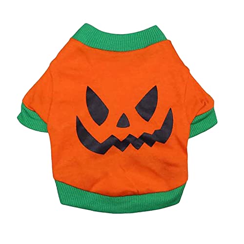 wojonifuiliy Hund Kostüm für Kleine Hunde für Halloween Thanksgiving, Hunde Katze Haustier Warme Urlaub Outfits Dressing Up, Hundepullover Welpen Haustiermantel Weiche Pullover Kleidung (Orange, M) von wojonifuiliy