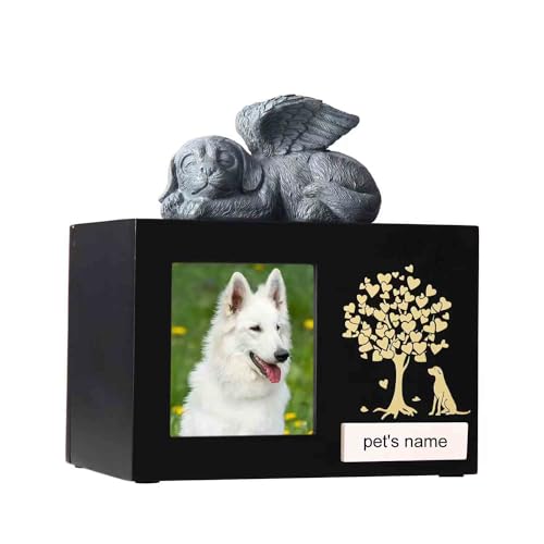 woodurn Haustier-Aschebox für Hunde, XLarge Holzurnen für Beerdigung, Einäscherungsurnen mit Fotorahmen, Gedenkbox mit schwarzem Flanell als Futter, Gedenkgeschenk für verlorene Haustiere woodurn Haustier-Aschebox für Hunde, XLarge Holzurnen für Beerdigung, Einäscherungsurnen mit Fotorahmen, Gedenkbox mit schwarzem Flanell als Futter, Gedenkgeschenk für verlorene Haustiere von woodurn