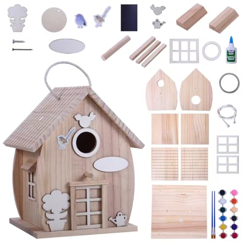 Vogelhaus-Set aus Holz zum Selbermachen, für Erwachsene zum Bauen, Outdoor-Holzbearbeitung, Basteln, Freestyle-Malerei, hängendes Vogelhaus für Garten, Hof, Dekoration, Geschenke Vogelhaus-Set aus Holz zum Selbermachen, für Erwachsene zum Bauen, Outdoor-Holzbearbeitung, Basteln, Freestyle-Malerei, hängendes Vogelhaus für Garten, Hof, Dekoration, Geschenke von woodurn
