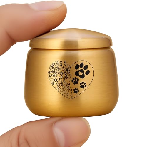 woodurn Haustier Urne aus Messing, Herz-Design mit Flügel und Pfoten, Gedenk-Andenken für Haustiere, Gold woodurn Haustier Urne aus Messing, Herz-Design mit Flügel und Pfoten, Gedenk-Andenken für Haustiere, Gold von woodurn