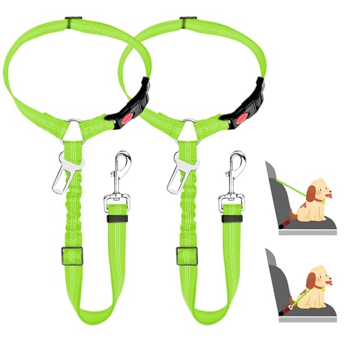 2 PCS Verstellbarer Anschnallgurt Hund Auto kopfstütze, Sicherheitsgeschirr Hund, Hunde Sicherheitsgurt für Kleine Hunde von worahroe