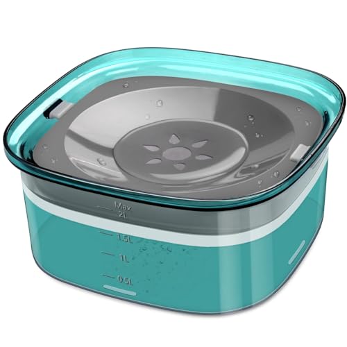 worien 70 Oz Hundewassernapf 2 L, Kein Verschütten, Hundenapf, Große Kapazität, Auslaufsicher, Langsame Wasserzufuhr, Kein Spritzen, Hundenapf für Haustiere, Einfach zu Verwenden, Grün von worien