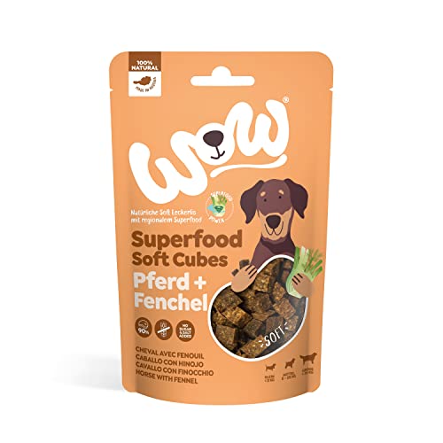WOW Soft-Snacks I Cubes Pferd I Pferdefleisch mit Fenchel für Hunde I 100% Natur I Nahrungsergänzung I Belohnung beim Spiel & Training (1x 150g) von wow