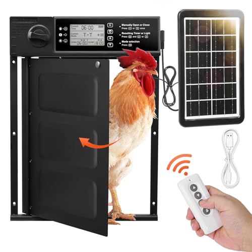 wowspeed Automatische Hühnerklappe Solar, Elektrische Hühnerklappe Automatisch mit Timer, 7W Solarpanel, LCD Display, Fernbedienung, Automatische Hühnerstalltür Hühnertür,Einklemmschutz, Fernsteuerung wowspeed Automatische Hühnerklappe Solar, Elektrische Hühnerklappe Automatisch mit Timer, 7W Solarpanel, LCD Display, Fernbedienung, Automatische Hühnerstalltür Hühnertür,Einklemmschutz, Fernsteuerung von wowspeed
