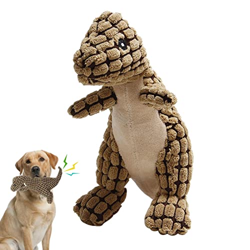 Plüsch-Dinosaurier-Hundespielzeug, schönes Hundespielzeug – Hundespielzeug, lustiges quietschendes Hundespielzeug, Hundespielzeug für kleine, mittelgroße und große Hunde und Welpen von woyufen