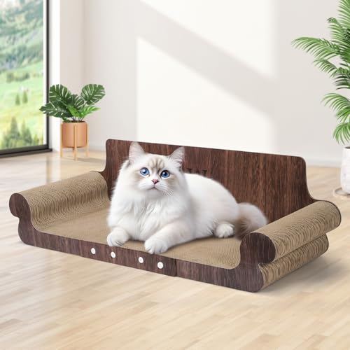 Extra großes Katzenkratzbett, 81,3 cm, Katzenkratzbrett, Katzenkratzliege, robuster Karton Katzenkratzliege, modernes stilvolles Katzenbett für Indoor-Katzen, Möbelschutz von wpvpaw