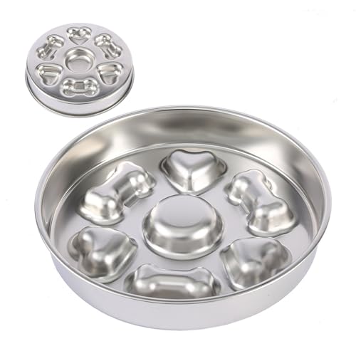 Antischlingnapf Hunde| Hundenapf Slow Feeder| Anti Schling Napf Hund Mit Rutschfester Silikonmatte| Hundenapf Slow Feeder Metall üR Wasser, Katzenfutter Oder Hundefutter Geeignet| von wqibq