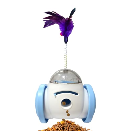 wqibq Behandlungsabgabe Katzenspielzeug, Haustier -Behandlungsspender | Welpe Langsamer und austretender Feeder mit Feder | Langsame Feeder -Hunde -Training Spielzeug, Haustier Interactive Treat von wqibq