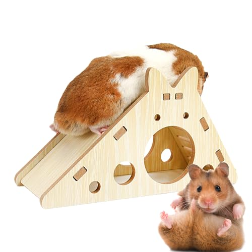 wqibq Hamsterhaus aus Holz,Hamsterhaus aus Holz | Stabiler Holzkäfig für Hamster - Tierversteck Hamsterhaus für Zwerghamster, Mäuse, Eichhörnchen von wqibq