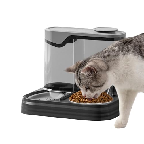 wqibq Katzen Trinkbrunnen - Automatisches Futter- Und Wassernapf Set Für Hunde - Haustiernapf Mit Wasserversorgung Für Zuhause & Urlaub wqibq Katzen Trinkbrunnen - Automatisches Futter- Und Wassernapf Set Für Hunde - Haustiernapf Mit Wasserversorgung Für Zuhause & Urlaub von wqibq