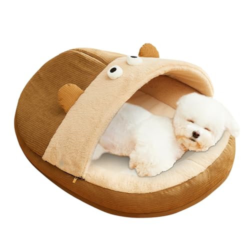 wqibq Katzenbett mit Bezug, Katzenhöhlenbett - Nackenstützen-Slipper, niedliches Höhlenbett, halbgeschlossen,Waschbares Versteck für kleine Hunde und Katzen, weiches Plüsch-Katzenhaus, warmes wqibq Katzenbett mit Bezug, Katzenhöhlenbett - Nackenstützen-Slipper, niedliches Höhlenbett, halbgeschlossen,Waschbares Versteck für kleine Hunde und Katzen, weiches Plüsch-Katzenhaus, warmes von wqibq