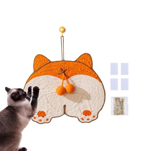 wqibq Katzenkratzer, Katzenkratzermatte | Hangable Cat Paw Schleifmatte Anti-Kratzer Teppich - Sisal -Haustier Kratzspielzeug für Schlafzimmer, Tür, Wohnzimmer, Eingangs von wqibq