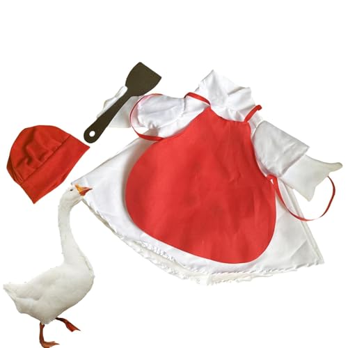 wqibq Ostergänse -Outfit, Gänse Kostüm - Gänse Haustier Ostermantel Kleidung Set für Outdoor - Chefthema Haustier Ornament Kunstful Outfit für Frühling, Outdoor, Garten, Rasen von wqibq