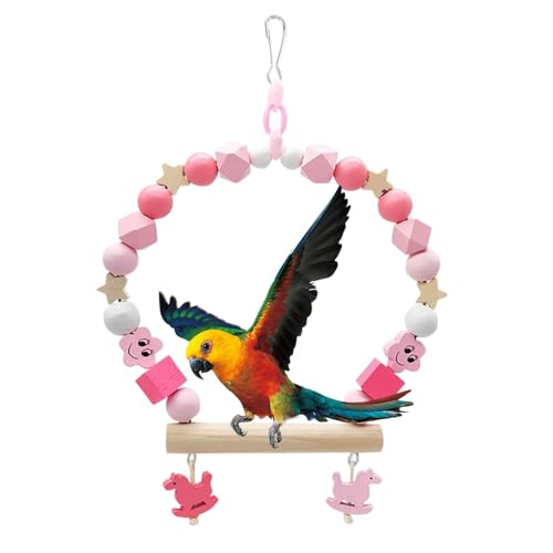 wqibq Papageienschaukelspielzeug, Vogelschaukel aus | Vogelbarschständer | Schaukelhalle für Nymphensittiche, Turteltauben, Wellensittiche, Vogelkäfigzubehör zum Ausbalancieren, Trainieren und von wqibq