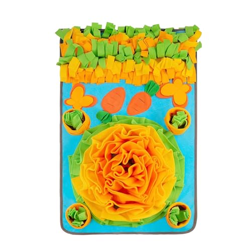 wqibq Schnupfe Matte für Hunde, Hundepuzzlespielzeug,Hundeaktivität Spielzeug Langeweile - Interaktiver Karottenfarm-Behandlungspender, Chew-resistente Snuffle Matte für sensorische Stimulation von wqibq