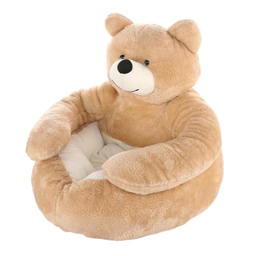 wqibq Süßes Hundebett | Beruhigend Dogg Bedd | Kurzes Plüschkuschelschlafmatte | Bequemes schlafendes Welpenkissen | Flauschige gemütliche pfotenform Plüsch runden Katzenbett | Winterplüschkissen von wqibq