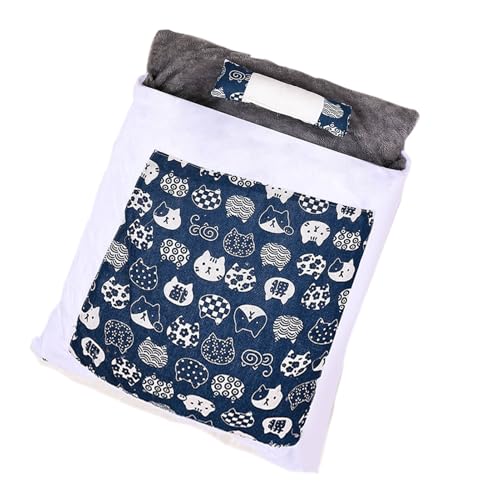 wqibq Warmer Katzenschlafsack,Katzen-Winterschlafsackbett,Kätzchenhöhlenbett | Weicher Katzensack, Katzenbett, Kätzchenhöhlenbett, Katzennestbett zum Schlafen, Welpen-Kuschelsack-Katzenhaus von wqibq
