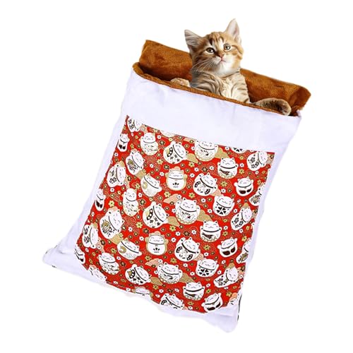 wqibq Warmer Schlafsack für Katzen, Warmer Schlafsack für Katzen - Bequemes Katzenbett,Weicher Katzensack, Katzenbett, Kätzchenhöhlenbett, Katzennestbett zum Schlafen, Welpen-Kuschelsack-Katzenhaus wqibq Warmer Schlafsack für Katzen, Warmer Schlafsack für Katzen - Bequemes Katzenbett,Weicher Katzensack, Katzenbett, Kätzchenhöhlenbett, Katzennestbett zum Schlafen, Welpen-Kuschelsack-Katzenhaus von wqibq