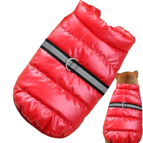 wqibq Winterjacke für kleine Hunde,Wintermantel für kleine Hunde, Schneejacke mit reflektierenden Streifen und integriertem Loch für das Geschirr - Haustierbekleidung für kaltes Wetter, von wqibq
