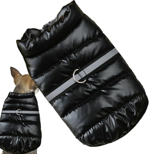 wqibq Winterkleidung für kleine Hunde, Winterjacke für kleine Hunde, Warme Hundeweste mit reflektierendem Streifen und integriertem Loch für das Geschirr, Welpenjacke, Haustierbekleidung für kaltes von wqibq
