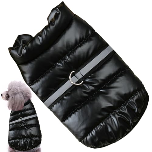 wqibq Winterkleidung für kleine Hunde, Winterjacke für kleine Hunde | Reflektierende warme Hundejacke mit integriertem Loch für das Geschirr | Haustierbekleidung für kaltes Wetter, gemütliche von wqibq