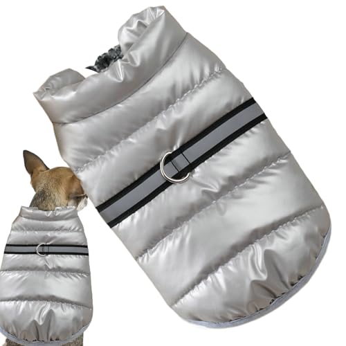 wqibq Wintermäntel für kleine Hunde, Winterjacke für kleine Hunde,Warmer Hundemantel mit reflektierenden Streifen und integriertem Loch für das Geschirr | Kuschelige Schneeweste, Welpenjacke, von wqibq